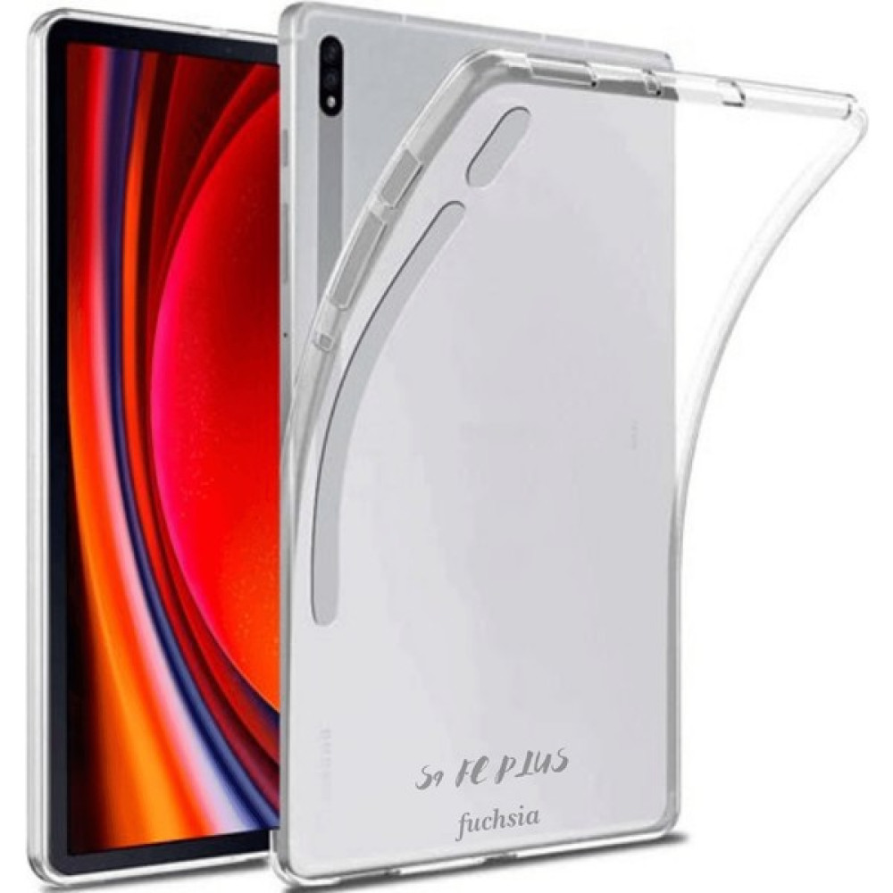 Fuchsia Galaxy Tab S9 Fe Plus 12,4 Inç Uyumlu Silikon Yumuşak Darbeye Dayanıklı Şeffaf Antişok Kılıf Tablet Kılıfı Fiyatı