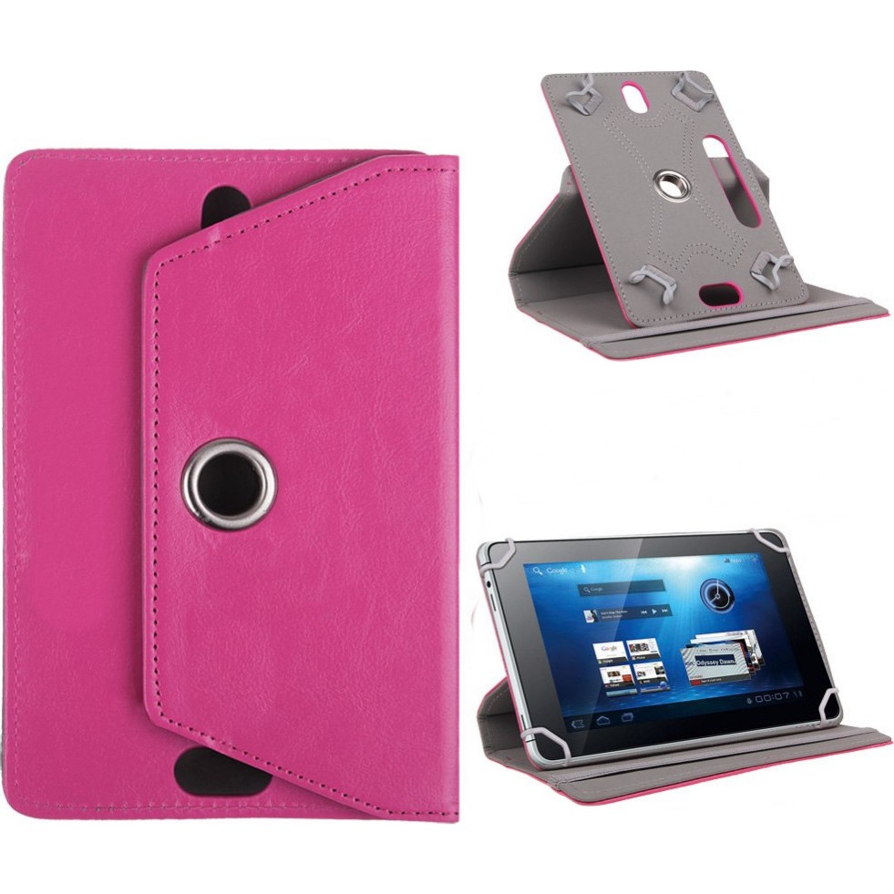 Fuchsia Hometech Alfa 10TB 10.1 Inç Uyumlu 360° Dönebilen Standlı Kapaklı Universal Tablet Kılıfı - Pembe Tablet Kılıfı Fiyatı