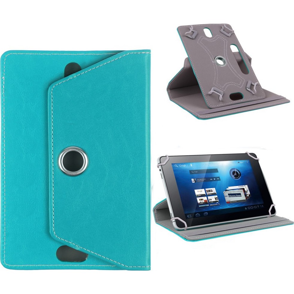 Fuchsia Hometech Alfa 10TB 10.1 Inç Uyumlu 360° Dönebilen Standlı Kapaklı Universal Tablet Kılıfı - Turkuaz Tablet Kılıfı Fiyatı