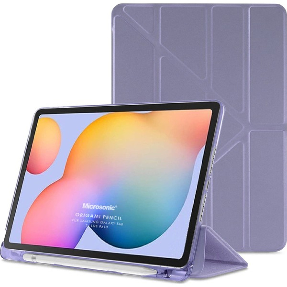 Fuchsia Samsung Galaxy Tab S6 Lite Sm P610 10.4" Kılıf Kalem Bölmeli Tri Folding Smart Standlı Pu Deri Arkası Yumuşak 360 Tam Koruma Mor Tablet Kılıfı Fiyatı