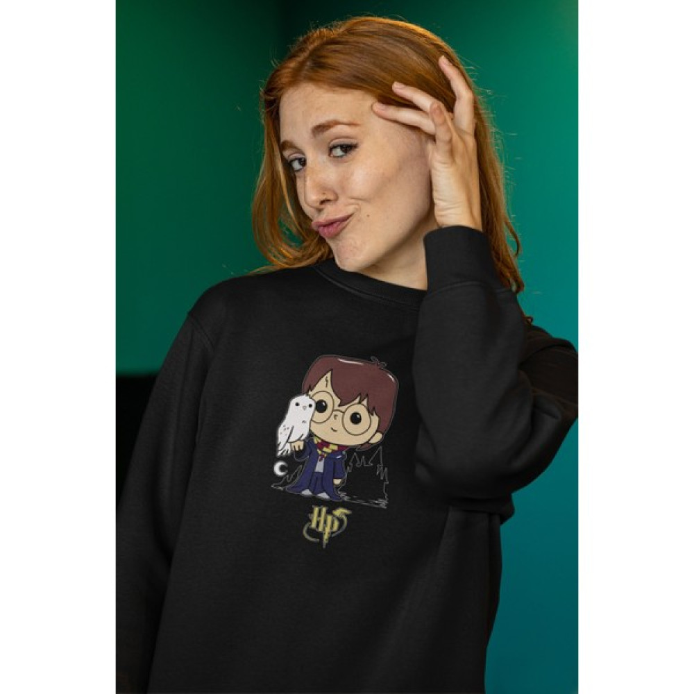 Fuddy Moda Minyatür Harry Potter Baskılı Kapüşonsuz Sweatshirt, Unisex Oversize Harry Potter Baskılı Sweatshirt Erkek Sweatshirt Fiyatı
