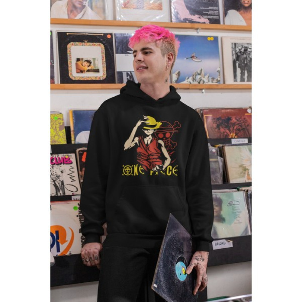 Fuddy Moda One Piece Monkey D Luffy 6 Baskılı Kapüşonlu Sweatshirt Erkek Sweatshirt Fiyatı