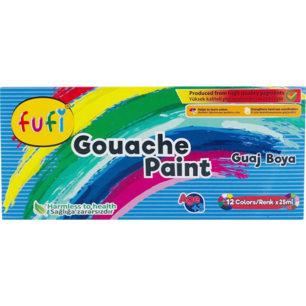 Fufi Guaj Boya 12 x 25 ml Guaj Boya Fiyatı