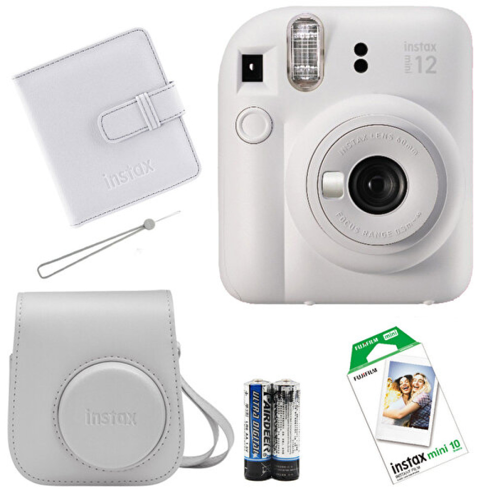 Fujifilm Instax Mini 12 Beyaz Fotoğraf Makinesi-Askı-Pil-Çanta-10’lu Film-Albüm Seti Dijital Fotoğraf Makineleri Fiyatı