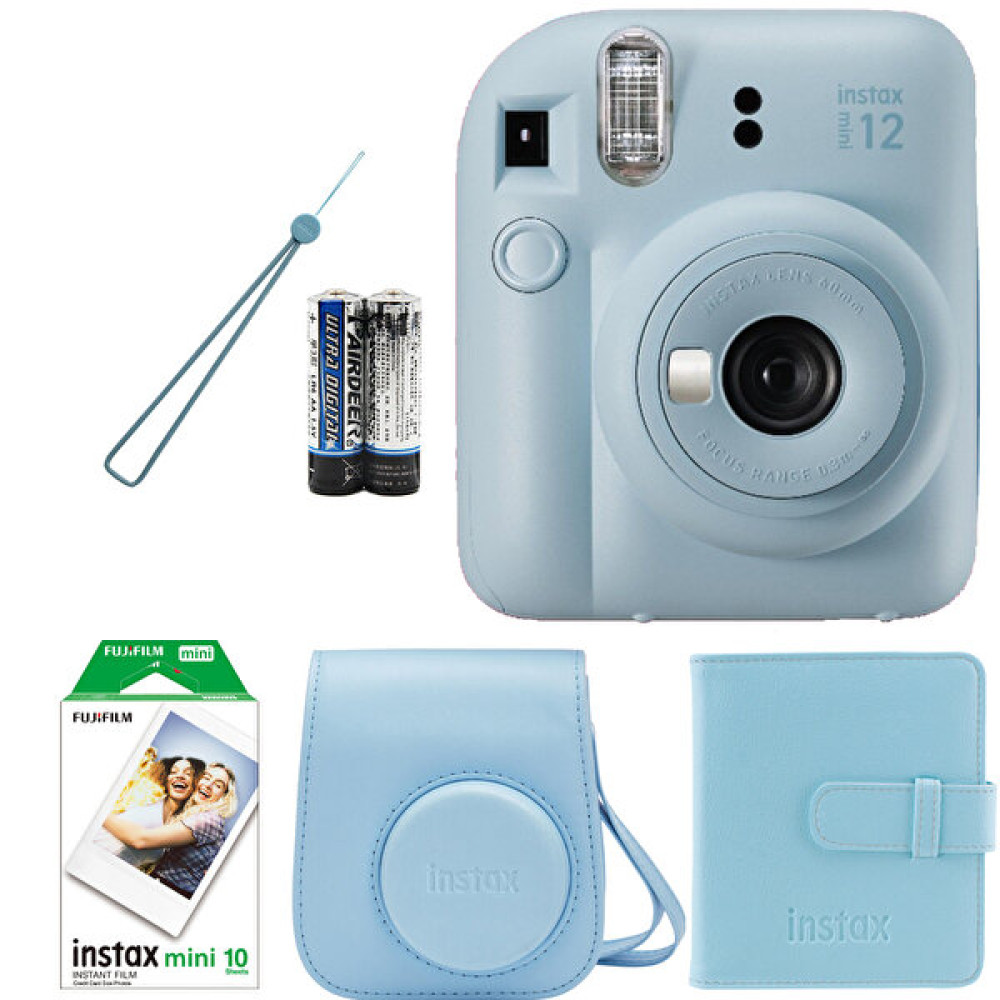 Fujifilm Instax Mini 12 Mavi Fotoğraf Makinesi-Askı-Pil-Çanta-10’lu Film-Albüm Seti Dijital Fotoğraf Makineleri Fiyatı