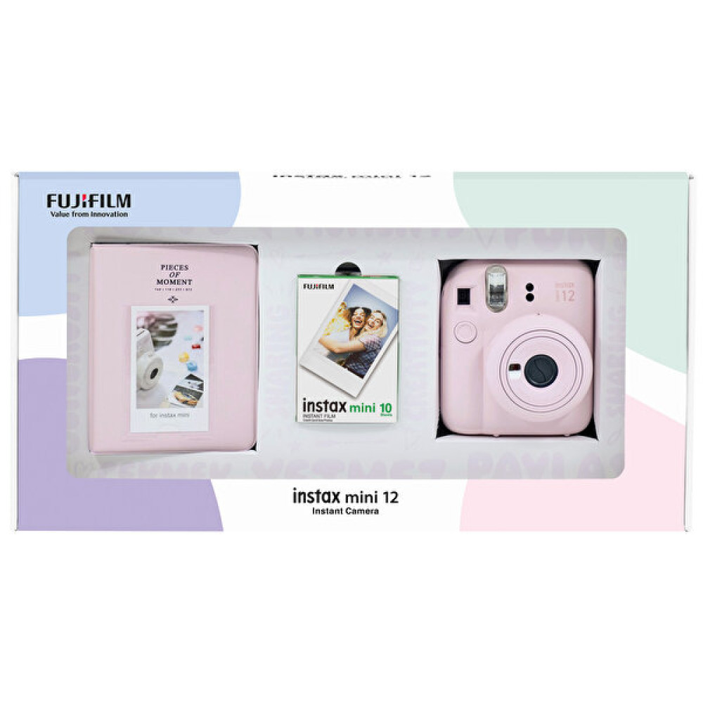 Fujifilm Instax Mini 12 Pembe Fotoğraf Makinesi - 10'lu Film ve PVC Albüm Bundle Box Dijital Fotoğraf Makineleri Fiyatı