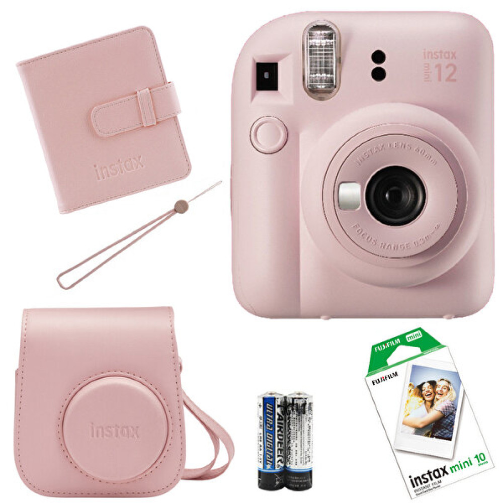 Fujifilm Instax Mini 12 Pembe Fotoğraf Makinesi-Askı-Pil-Çanta-10’lu Film-Albüm Seti Dijital Fotoğraf Makineleri Fiyatı