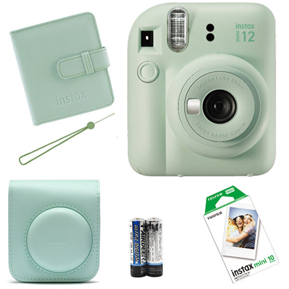 Fujifilm Instax Mini 12 Yeşil Fotoğraf Makinesi-Askı-Pil-Çanta-10’lu Film-Albüm Seti Dijital Fotoğraf Makineleri Fiyatı