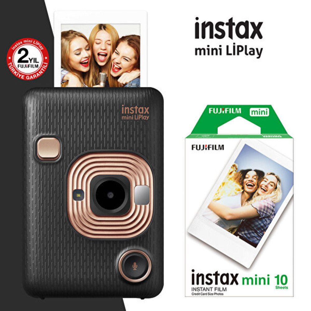 Fujifilm Instax Mini LiPlay Hybrid Elegant Black Şipşak Fotoğraf Makinesi Ve 10'lu Mini Film Dijital Fotoğraf Makineleri Fiyatı
