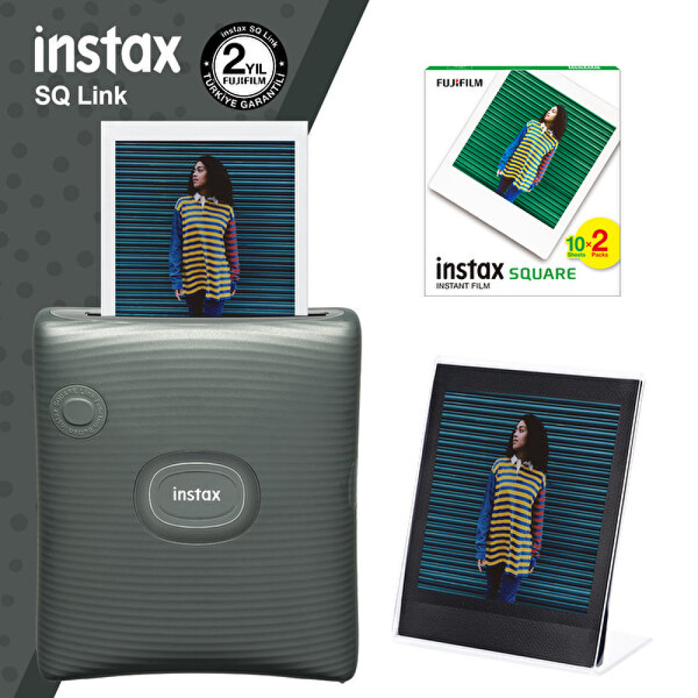 Fujifilm Instax SQ Link Yeşil Yazıcı-20'li Square Film ve Pleksi Çerçeve Dijital Fotoğraf Makineleri Fiyatı