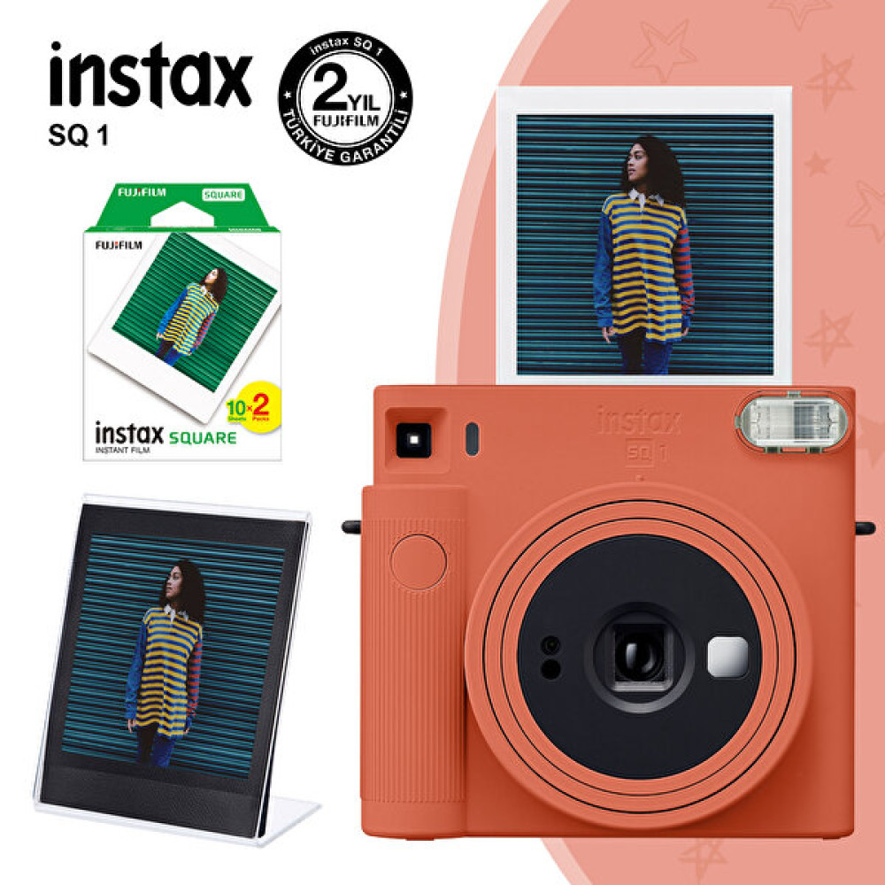 Fujifilm Instax SQ1 Terracotta Turuncu Fotoğraf Makinesi 20'li Kare Film ve Pleksi Çerçeve Dijital Fotoğraf Makineleri Fiyatı