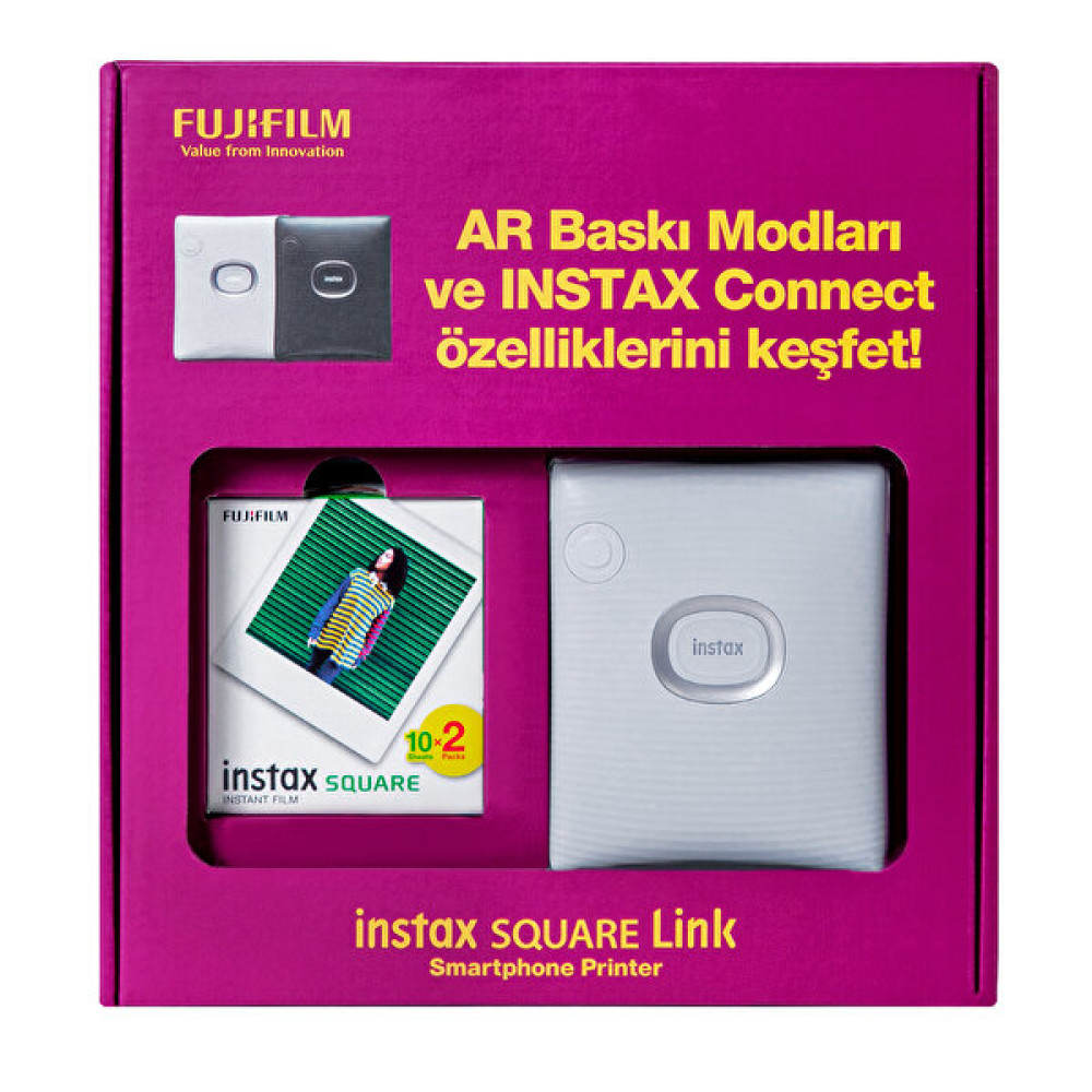 Fujifilm Instax Square Link Beyaz Akıllı Telefon Yazıcısı Bundle Box Dijital Fotoğraf Makineleri Fiyatı