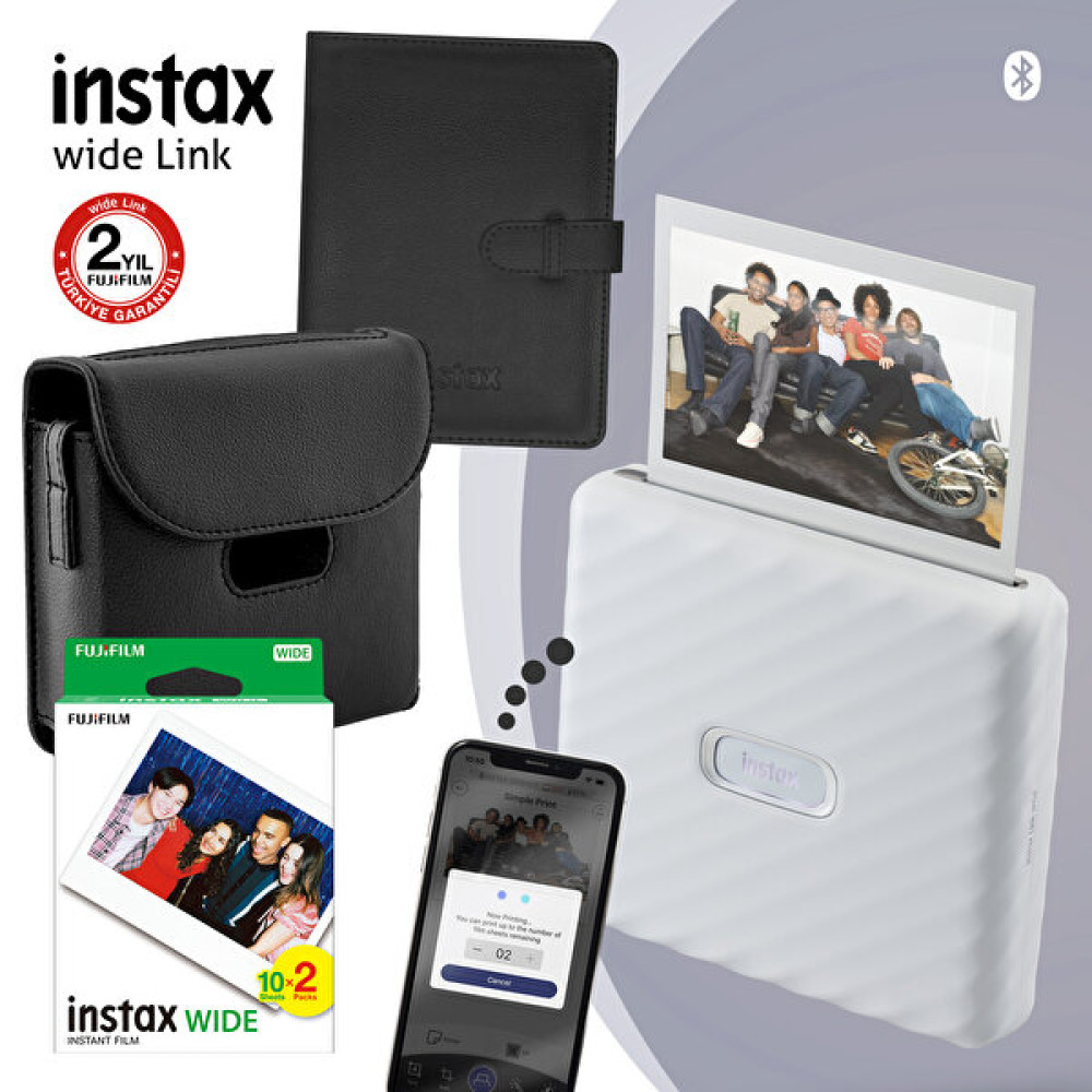 Fujifilm Instax Wide Link Beyaz Akıllı Telefon Yazıcısı ve Hediye Seti 1 Dijital Fotoğraf Makineleri Fiyatı