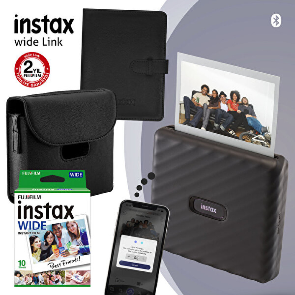 Fujifilm Instax Wide Link Gri Akıllı Telefon Yazıcısı ve Hediye Seti 2 Dijital Fotoğraf Makineleri Fiyatı