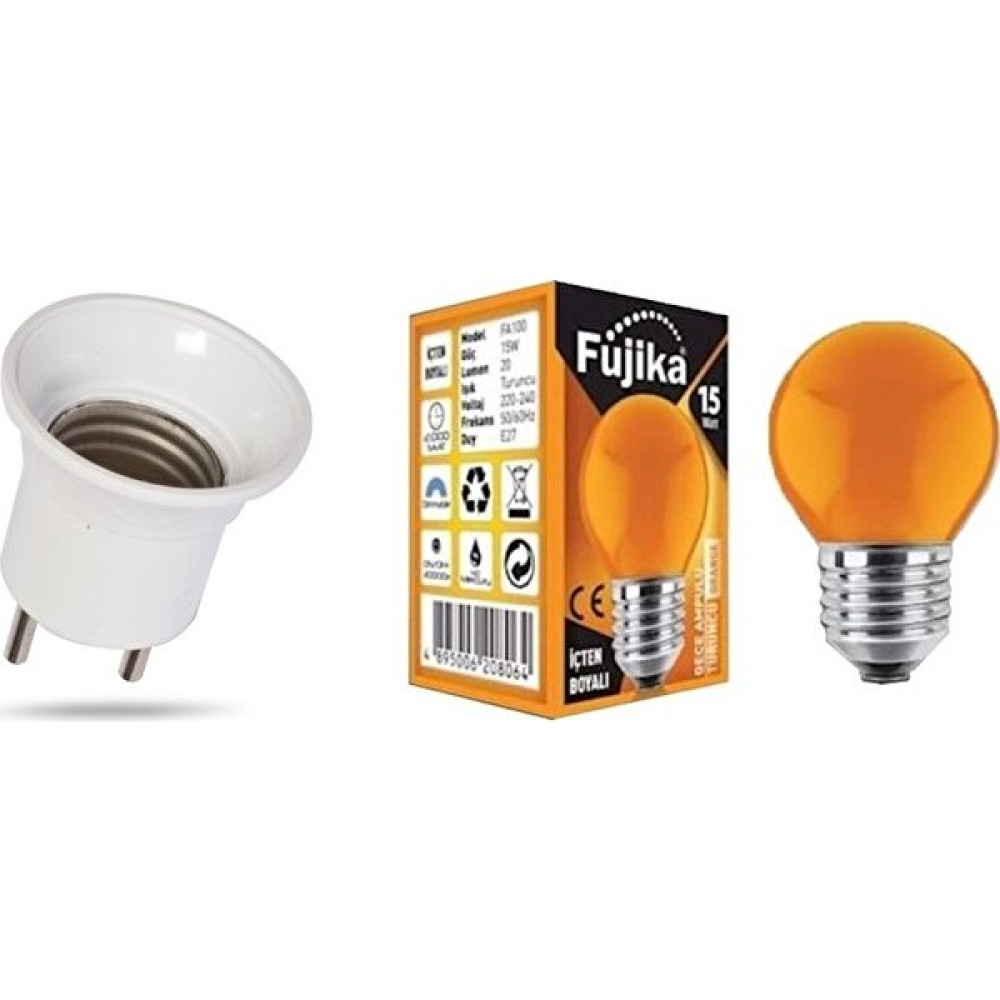 Fujika 15W (E-27 Duylu) Renkli Gece Lambası Ampulu Turuncu Işık Tasarruflu Ampul Fiyatı