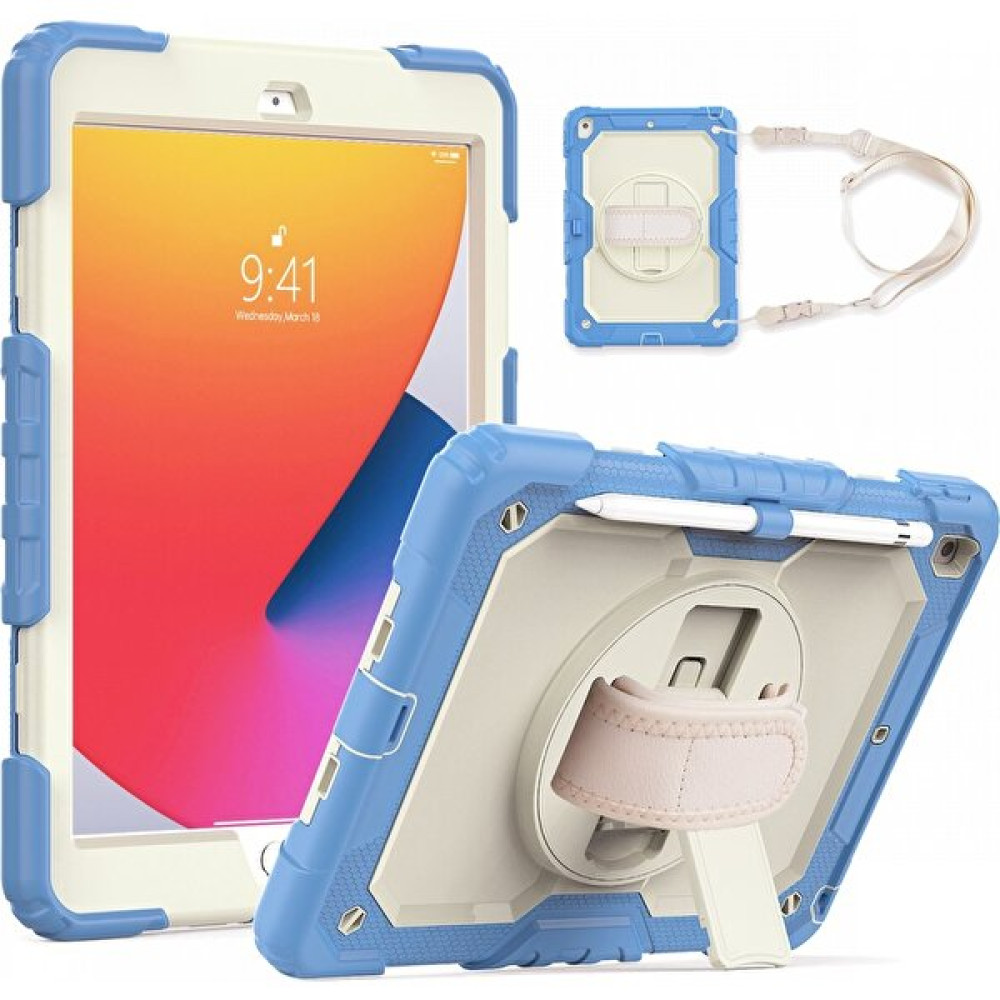FUJİMAX Apple iPad 10.2 9.nesil Kılıf Yatay Standlı Zırh Özellikli Askılı Defender Kılıf (Model A2602,A2603,A2604) - iPad 10.2 (9. Nesil) - Mavi Tablet Kılıfı Fiyatı