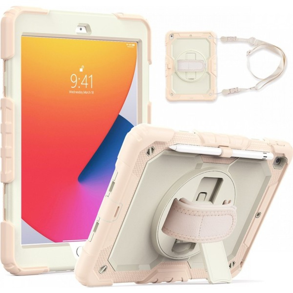 FUJİMAX Apple iPad 10.2 9.nesil Kılıf Yatay Standlı Zırh Özellikli Askılı Defender Kılıf (Model A2602,A2603,A2604) - iPad 10.2 (9. Nesil) - Pembe Tablet Kılıfı Fiyatı