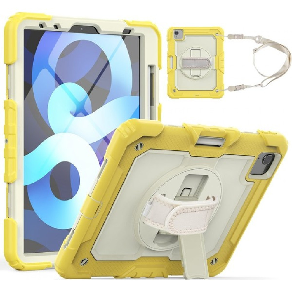 FUJİMAX Apple iPad Pro 11 2022 4.nesil M2 Çipli Kılıf Yatay Standlı Zırh Özellikli Askılı Defender Kılıf (Model A2759,A2435,A2761) - Sarı Tablet Kılıfı Fiyatı
