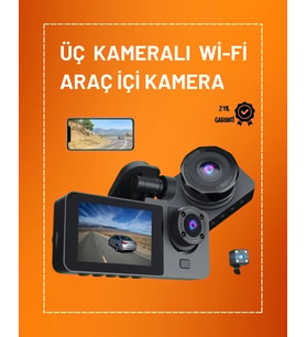Full HD Çözünürlüklü Üç Kameralı Araç İçi Kamera – Park ve Sürüş Güvenliği Cep Telefonu Tutucu Fiyatı