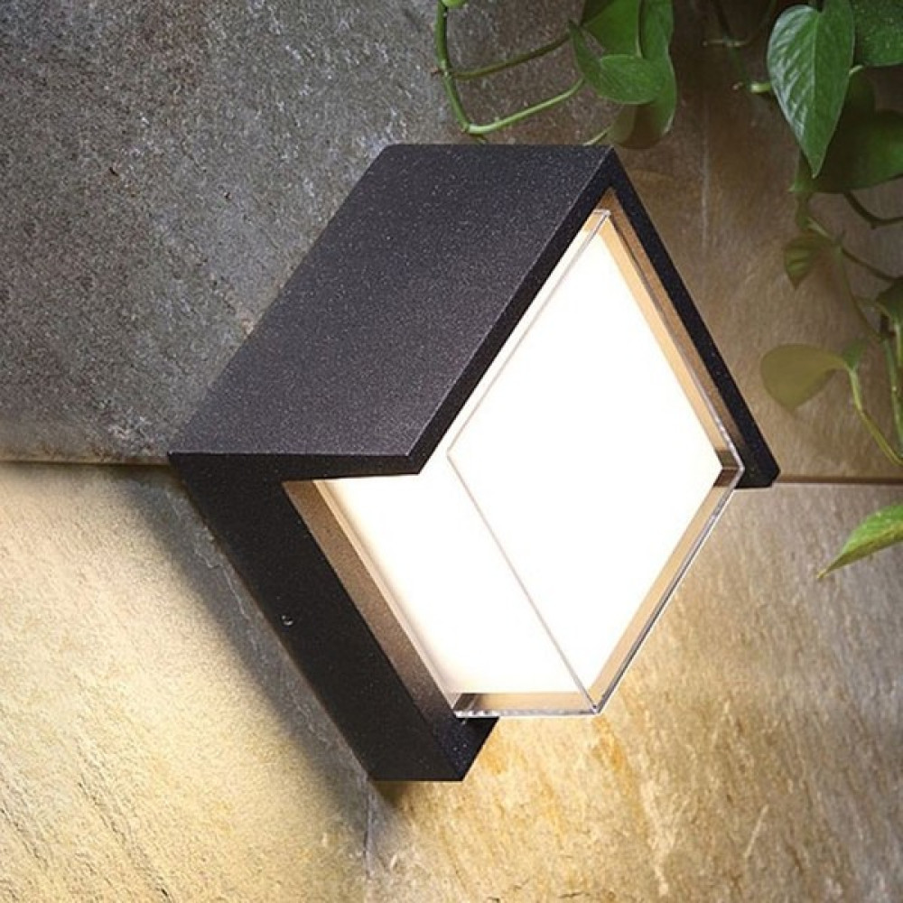 Full Reyon 12 Watt Gün Işığı Ledli Dış Mekan, Balkon, Bahçe, Duvar, Teras, Kamelya, Veranda Apliği, LED Armatür - Siyah Armatür Fiyatı