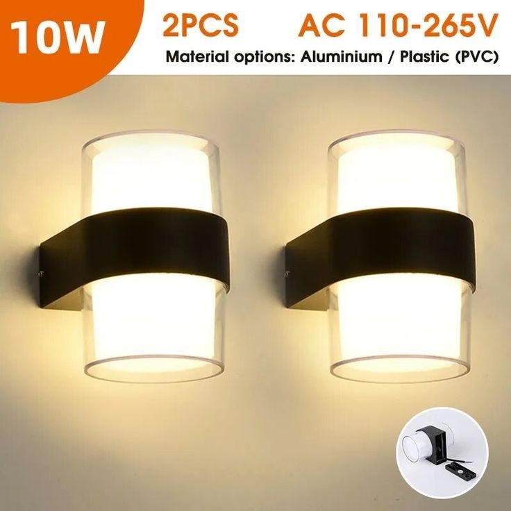 Full Reyon 2 Adet Elektrikle Çalışır, 10 Watt Günışığı Alüminyum Kasa Dış ve Iç Mekan LED Aplik Modern Aplik - Siyah Aplikler Fiyatı