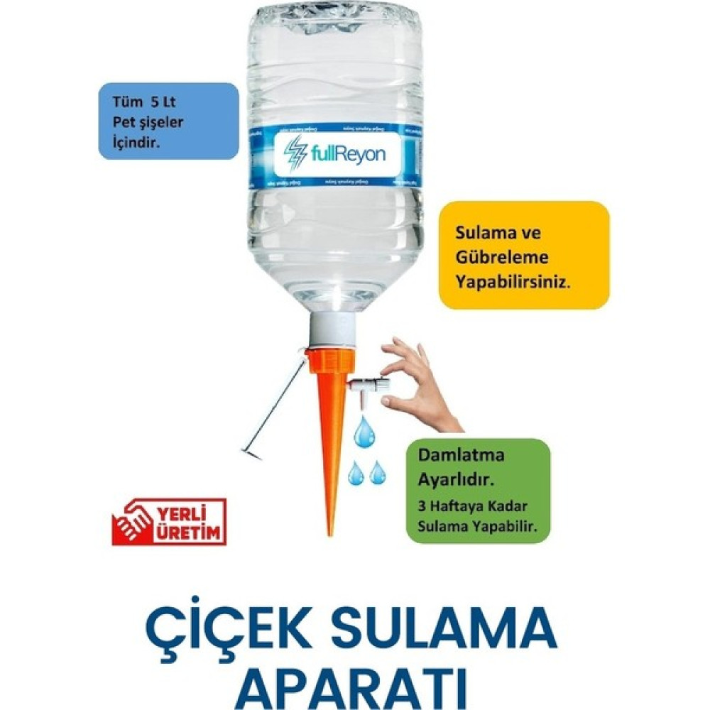 Full Reyon 20 Adet 5 Litrelik Şişeye Uyumlu Çiçek ve Fidan Sulama Aparatı Sulak Fiyatı
