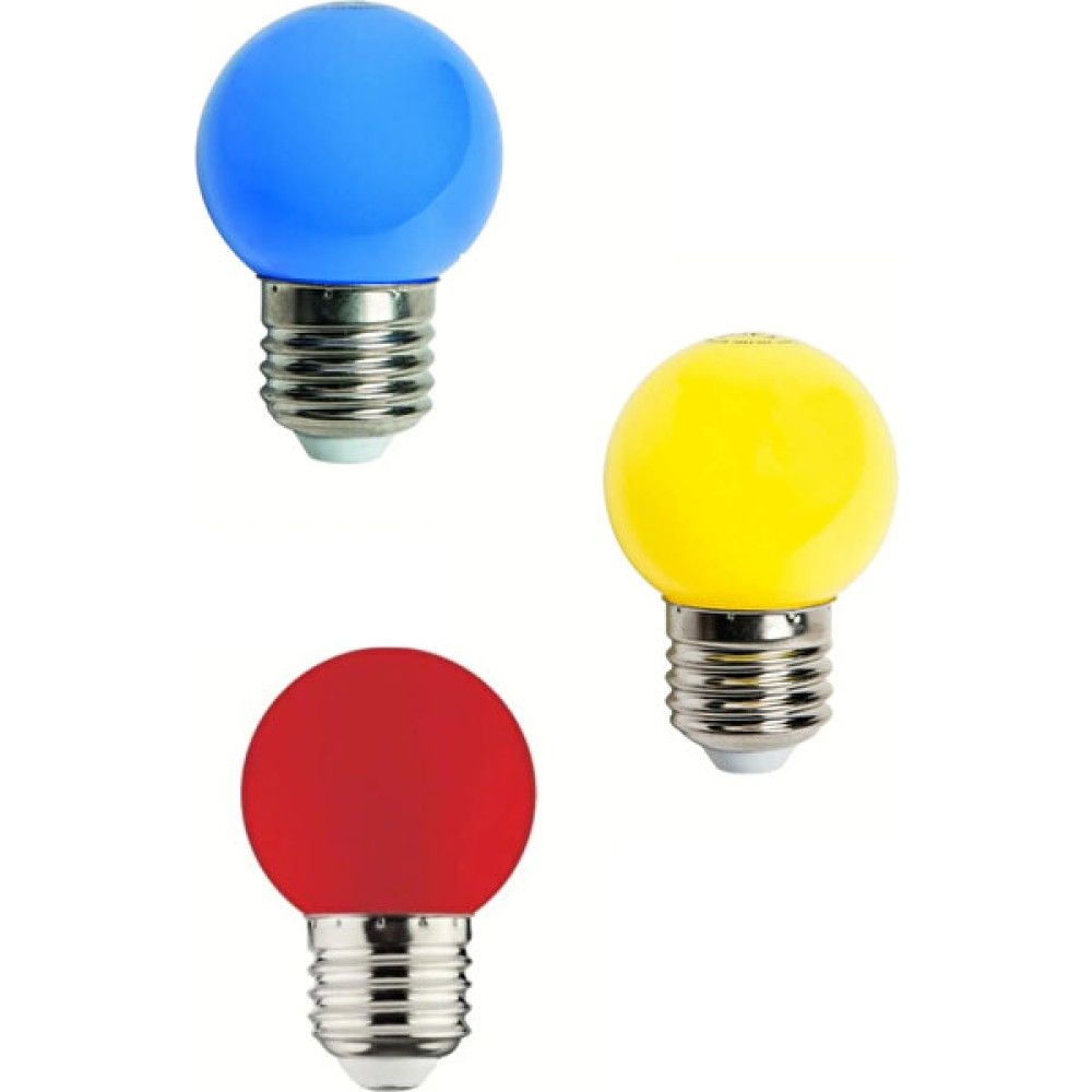 Full Reyon 3 Adet 5 Watt Sarı, Mavi ve Kırmızı Renkli E27 Duylu Gece Lambası Ampulü, Ağaç Feneri Ampulü - 1 - 10 W Led Aydınlatmalar Fiyatı