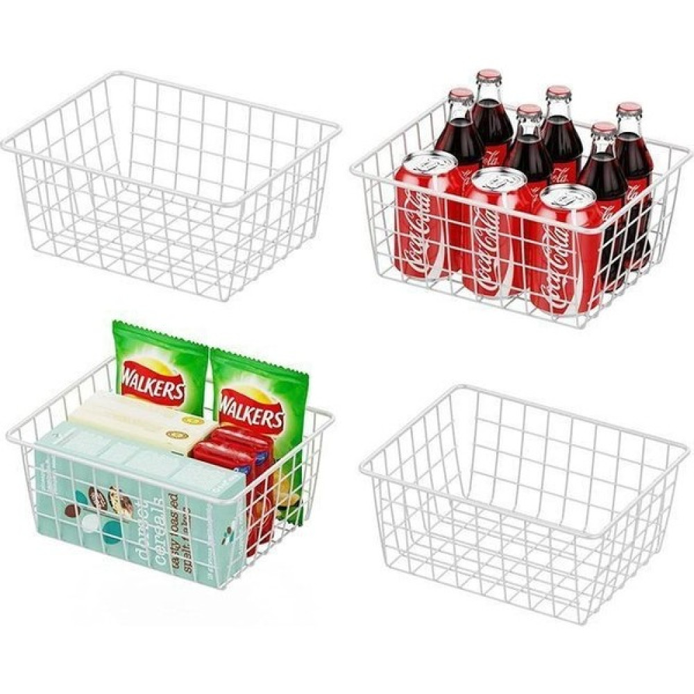 Full Reyon 4 Adet Beyaz Renk Dolap Içi Organizer Banyo Mutfak Oyuncak Makyaj Sepeti Saklama Kapları Fiyatı