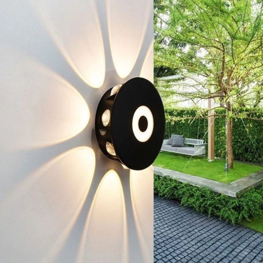 Full Reyon Dekoratif Işık Desenli 7 Watt LED Armatür, 3000K Gün Işığı, İç ve Dış Mekan Modern ve Şık LED Aplik - Siyah Dış Mekan Aydınlatma Fiyatı