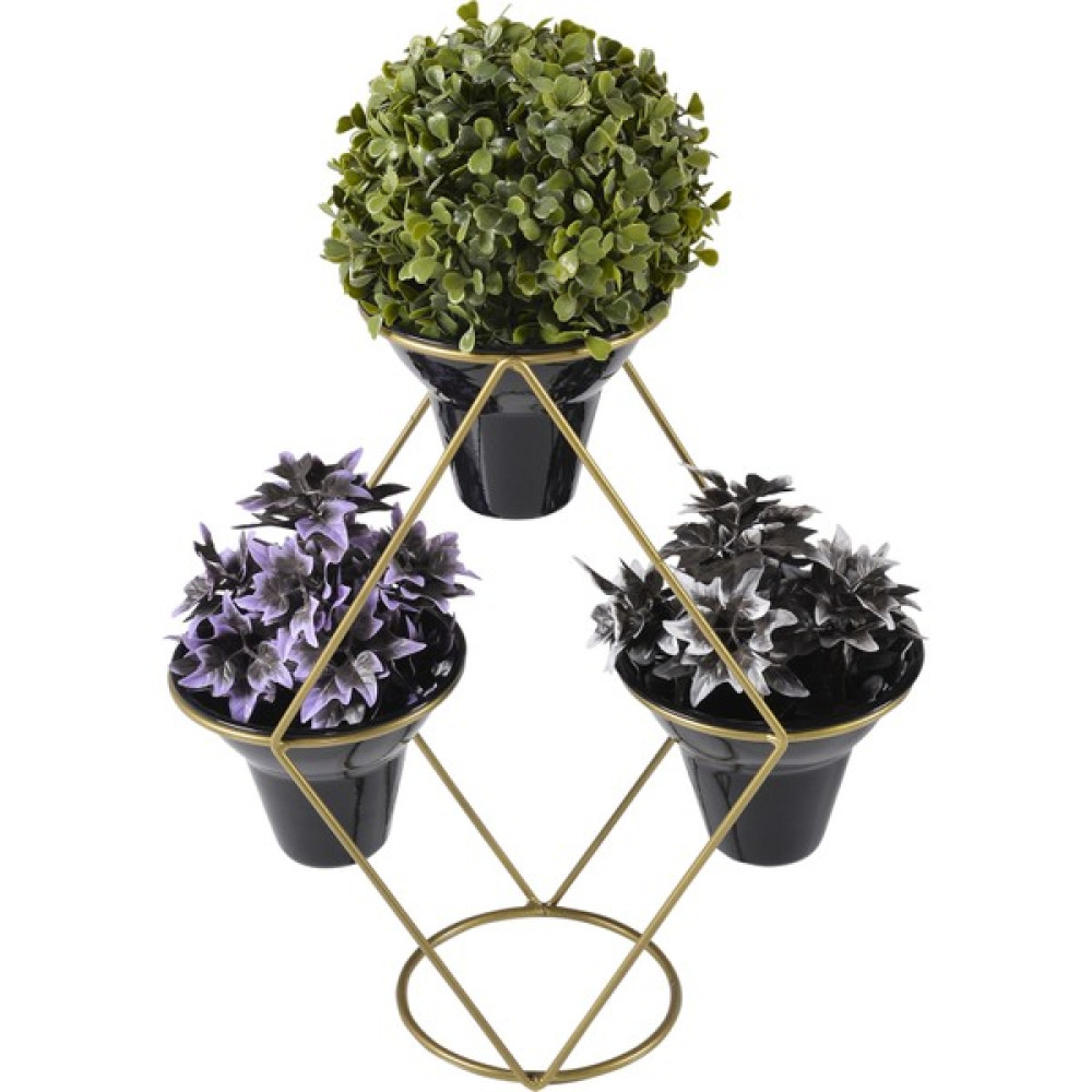 Full Reyon Palmira 3 Saksılı Lüks Metal Çiçek Standı Saksılar Dahil - Bgs Saksı ve Aksesuarları Fiyatı