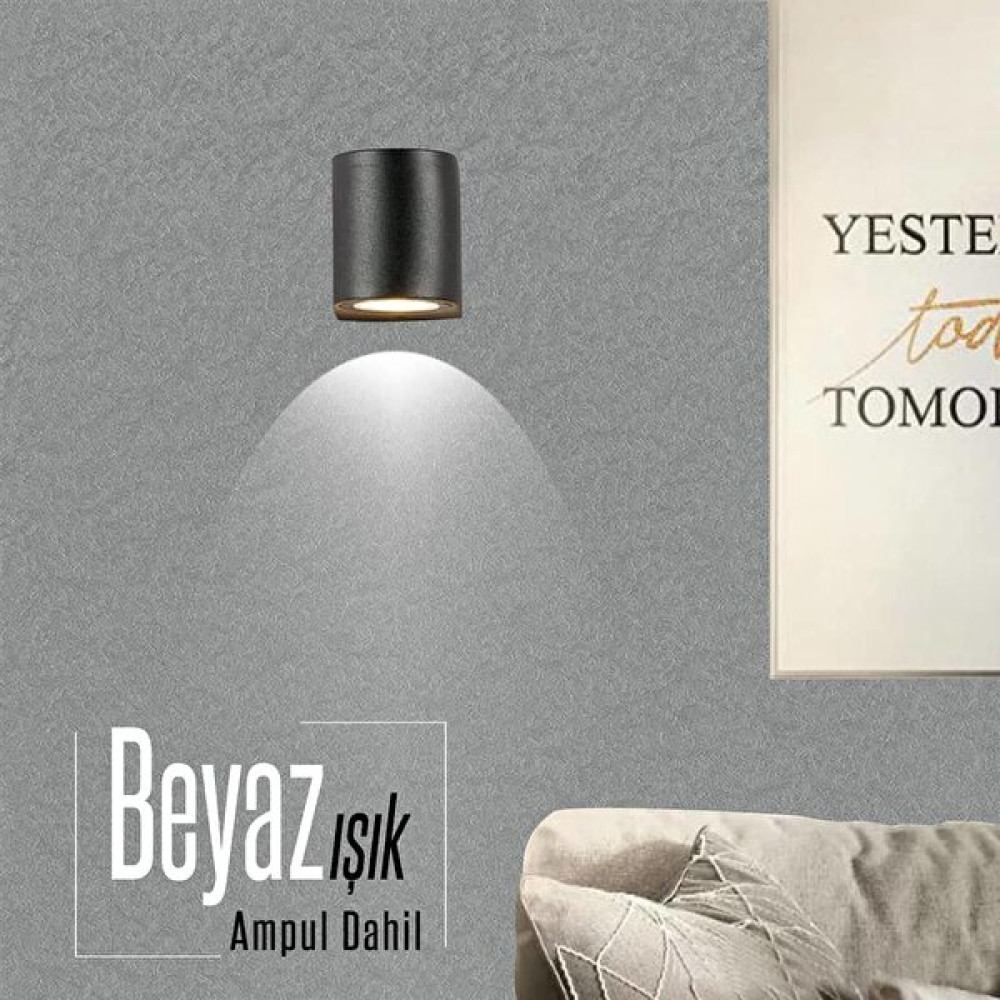 Full Reyon Tek Yönlü Iç - Dış Mekan Dekoratif Siyah Aplik - Beyaz Işık Aplikler Fiyatı