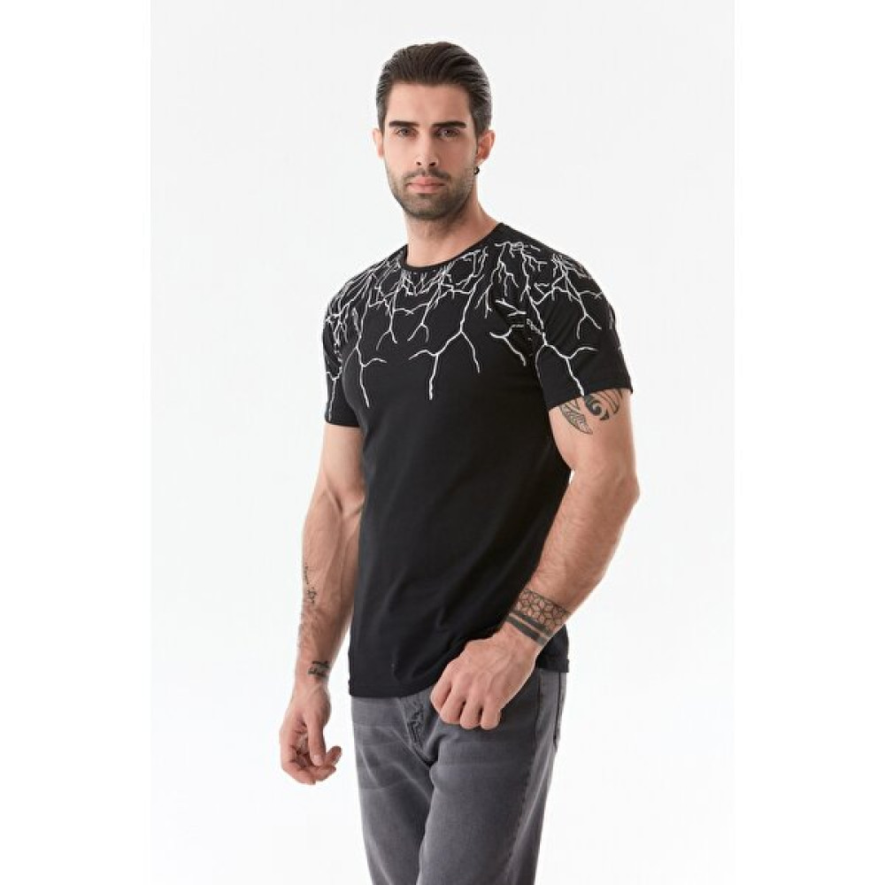 FullaModa Baskılı Bisiklet Yaka Tişört Erkek T-shirt Fiyatı