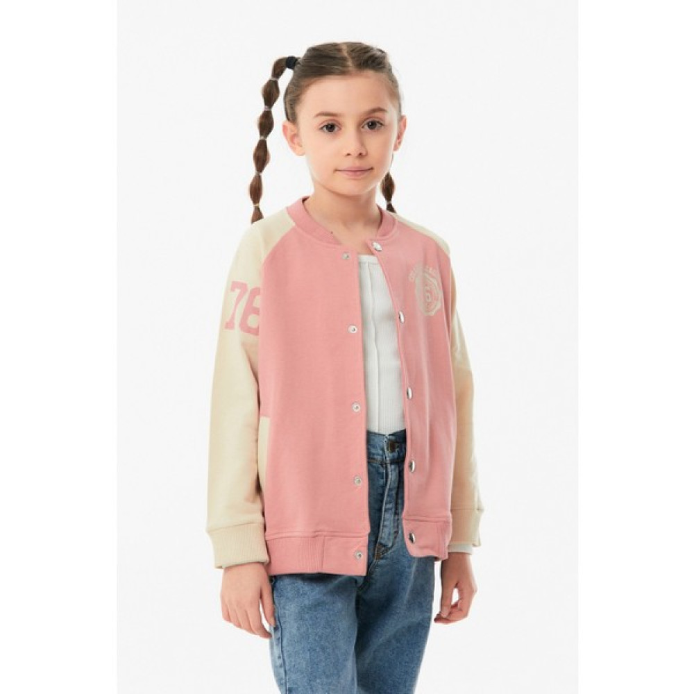FullaModa Baskılı Dik Yaka Kız Çocuk Kolej Ceket Kız Çocuk Sweatshirt Fiyatı