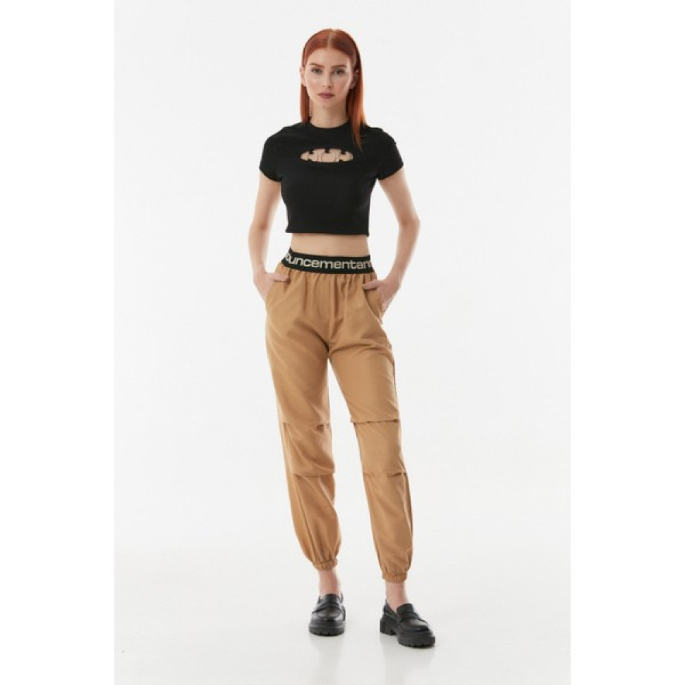 FullaModa Beli Lastikli Jogger Paraşüt Pantolon Kadın Pantolon Fiyatı