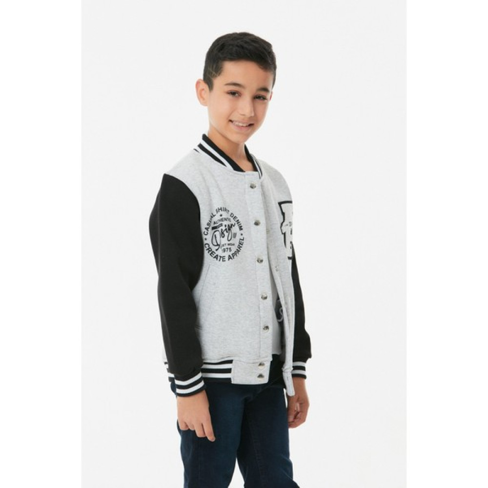 FullaModa Nakışlı Çıtçıtlı Unisex Çocuk Kolej Ceket Erkek Çocuk Mont Fiyatı