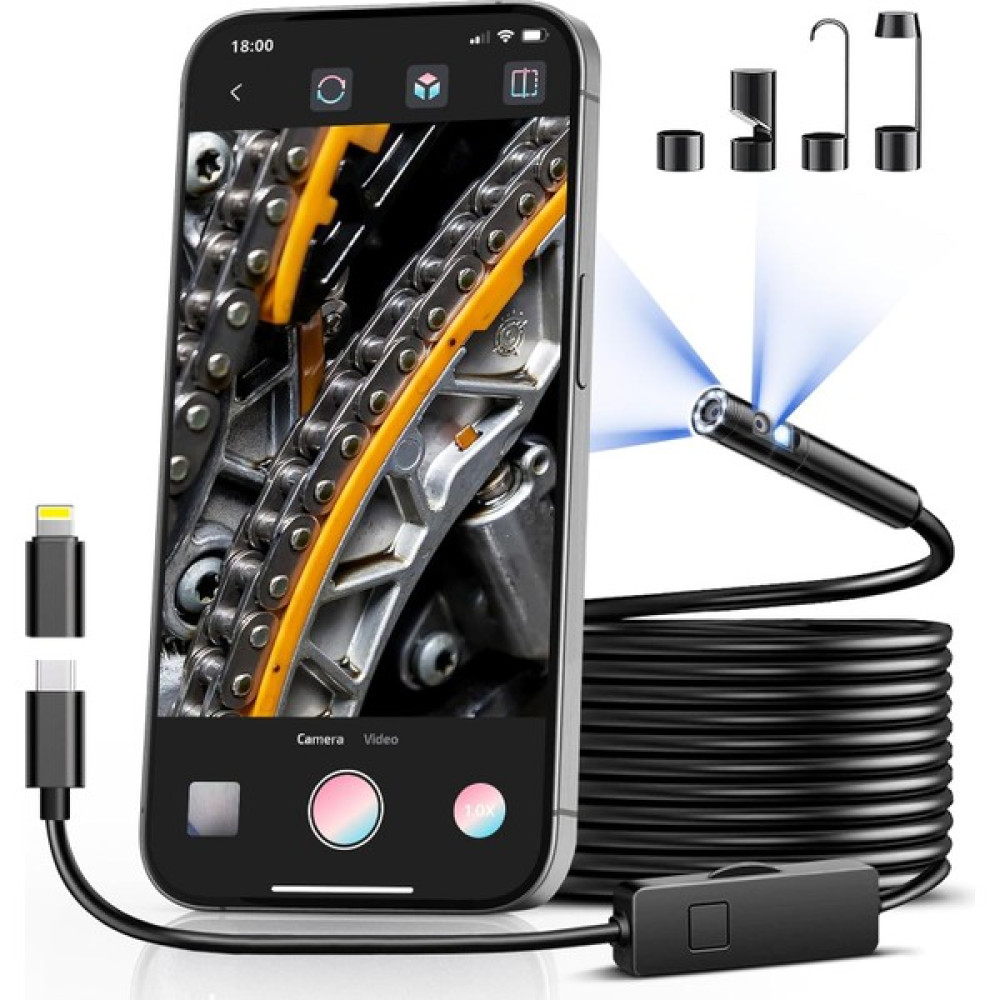 Fulljion Çift Lens 5m 1920P 8+1 LED Endoskop Yılan Kamera Elektrikli Kesme Makinesi Fiyatı