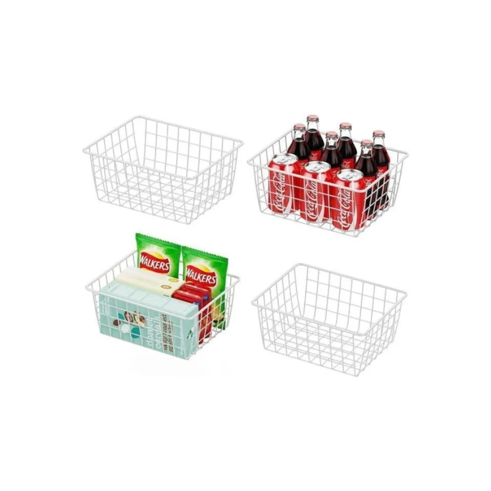 Fullreyon 4 Adet Beyaz Renk Dolap Ici Organizer Banyo Mutfak Oyuncak Makyaj Sepeti Duzenleyici Toparlayici Banyo Dolabı / Mobilyası Fiyatı