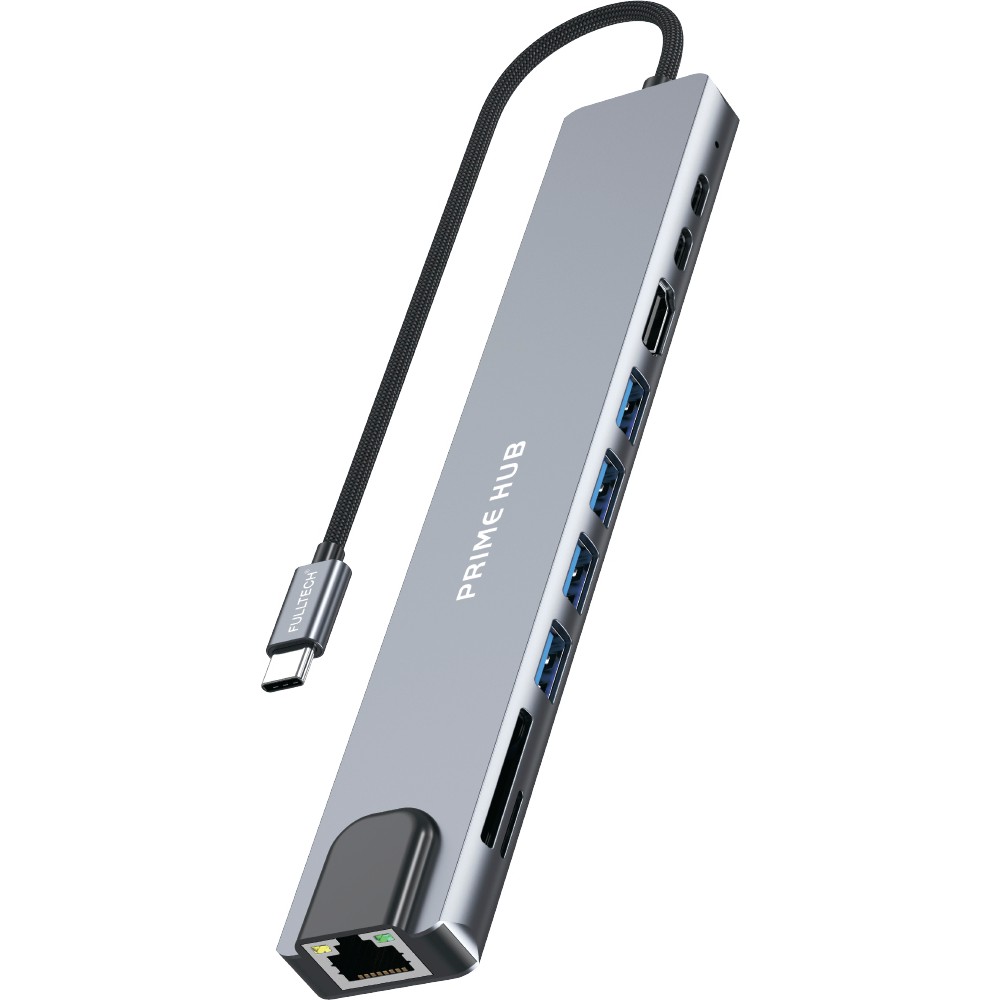 Fulltech FH22 10'u 1 Arada Usb-C Çoklayıcı Adaptör | 100W Pd Hızlı Şarj | 4K HDMI | Gigabit Ethernet | 10 Port - Açık Gri Bilgisayar Çevirici ve Adaptörü Fiyatı