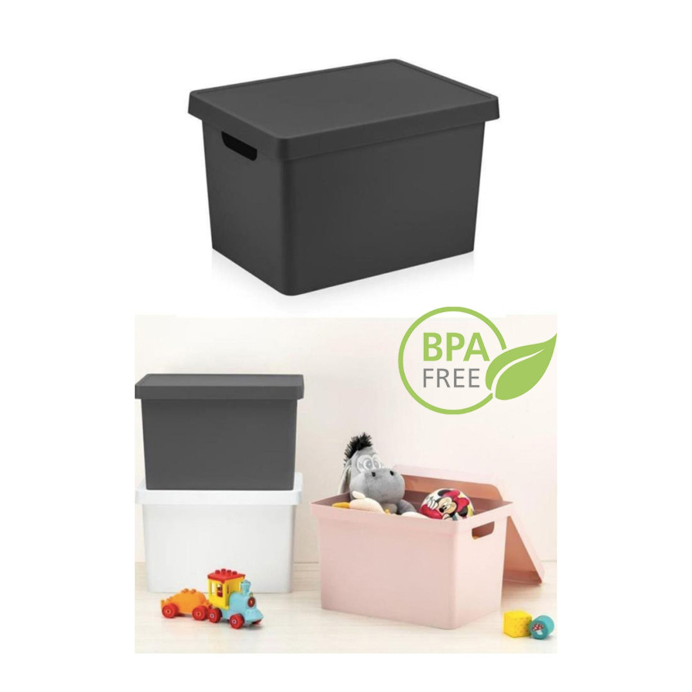 FULLTREND 17 Lt. Kapaklı Kutu Antrasit Nandy 17 Litre Organizer Eşya Saklama Kutusu Fiyatı