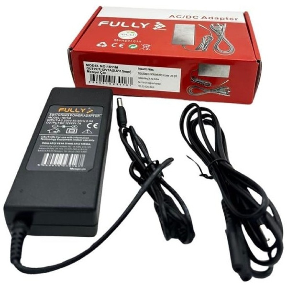Fully 1611M 12 Volt - 7 Amper 5.5*2.5 Uçlu Plastik Kasa Masaüstü Adaptör Oto Boyaları Fiyatı