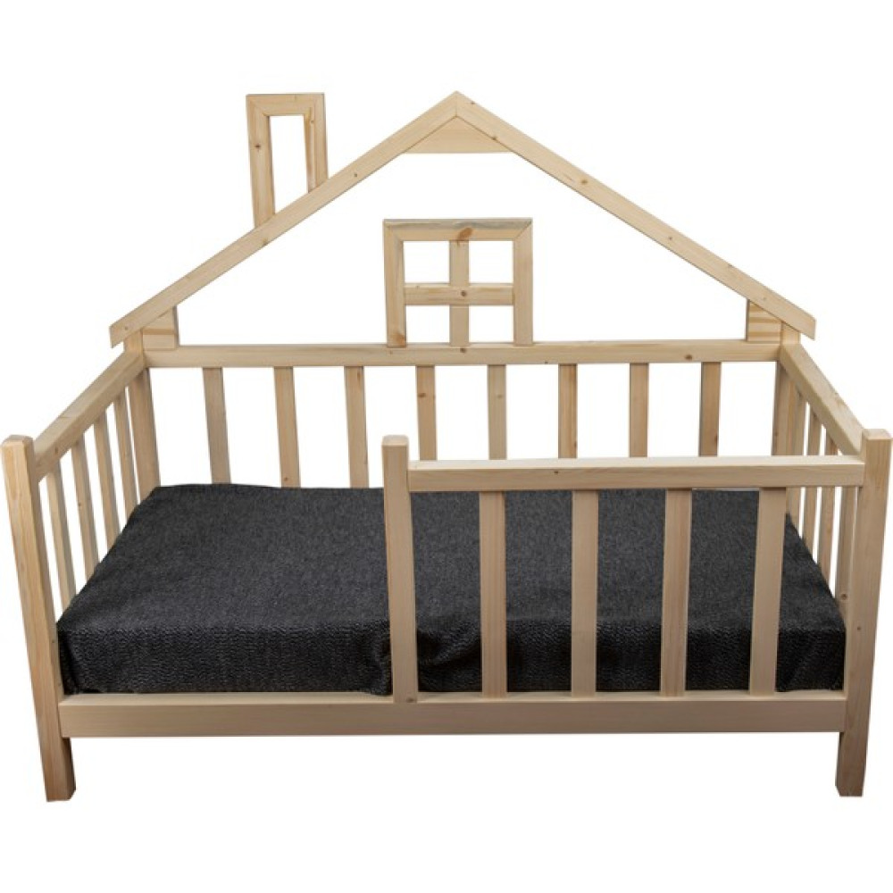 Fulya Ahşap Unisex Montessori Çatılı Bebek ve Çocuk Karyolası Doğal Ahşap Yatak - 70 x 130 cm Karyola Fiyatı