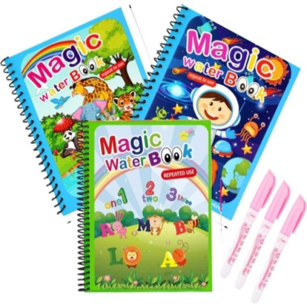 FUN4U - 3 Adet - Sihirli Özel Boyama Kitabı Hayvanlar Alemi, Astronot ve Eğlenceli Harfler Okul Öncesi Eğitici & Öğretici Kitaplar Fiyatı
