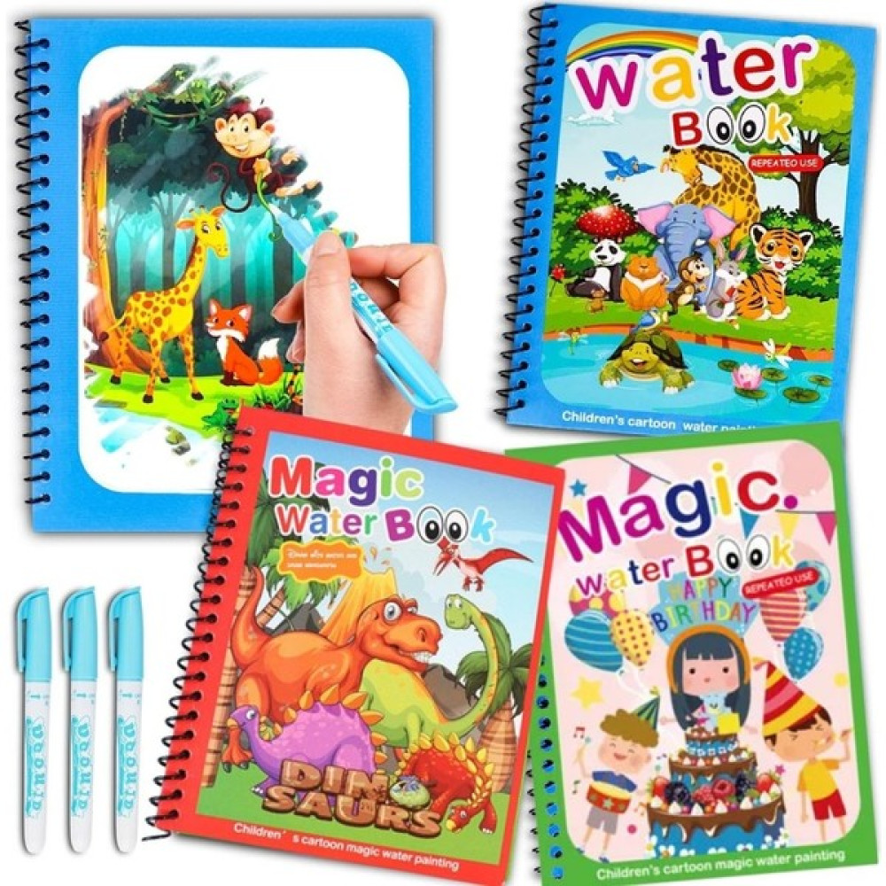 FUN4U - 3 Adet - Sihirli Özel Boyama Kitabı Hayvanlar Alemi, Dinazorlar ve Doğum Günü Partisi Okul Öncesi Eğitici & Öğretici Kitaplar Fiyatı