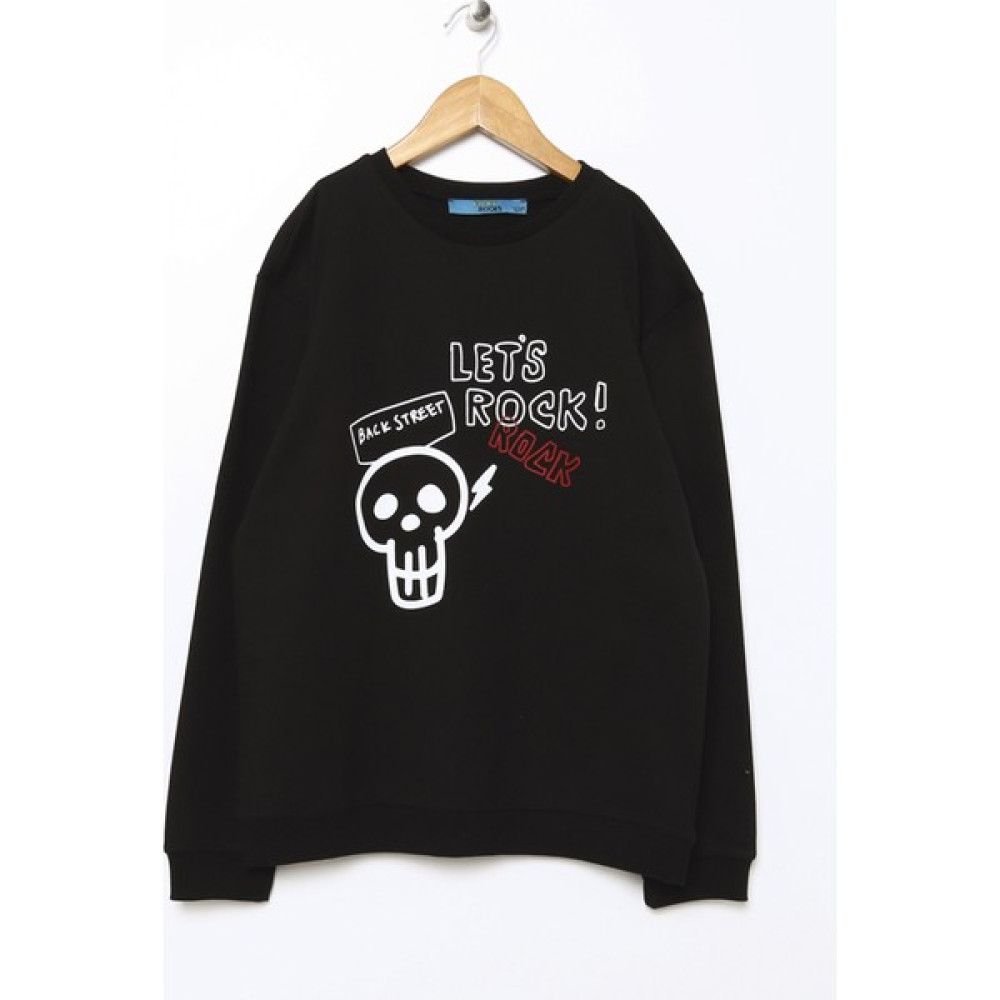 Funky Rocks Baskılı Erkek Çocuk Siyah Sweatshirt Pr-15 Erkek Sweatshirt Fiyatı