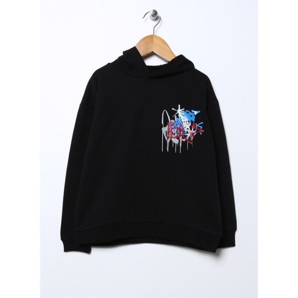 Funky Rocks Sweatshirt, 7-8 Yaş, Siyah Erkek Sweatshirt Fiyatı