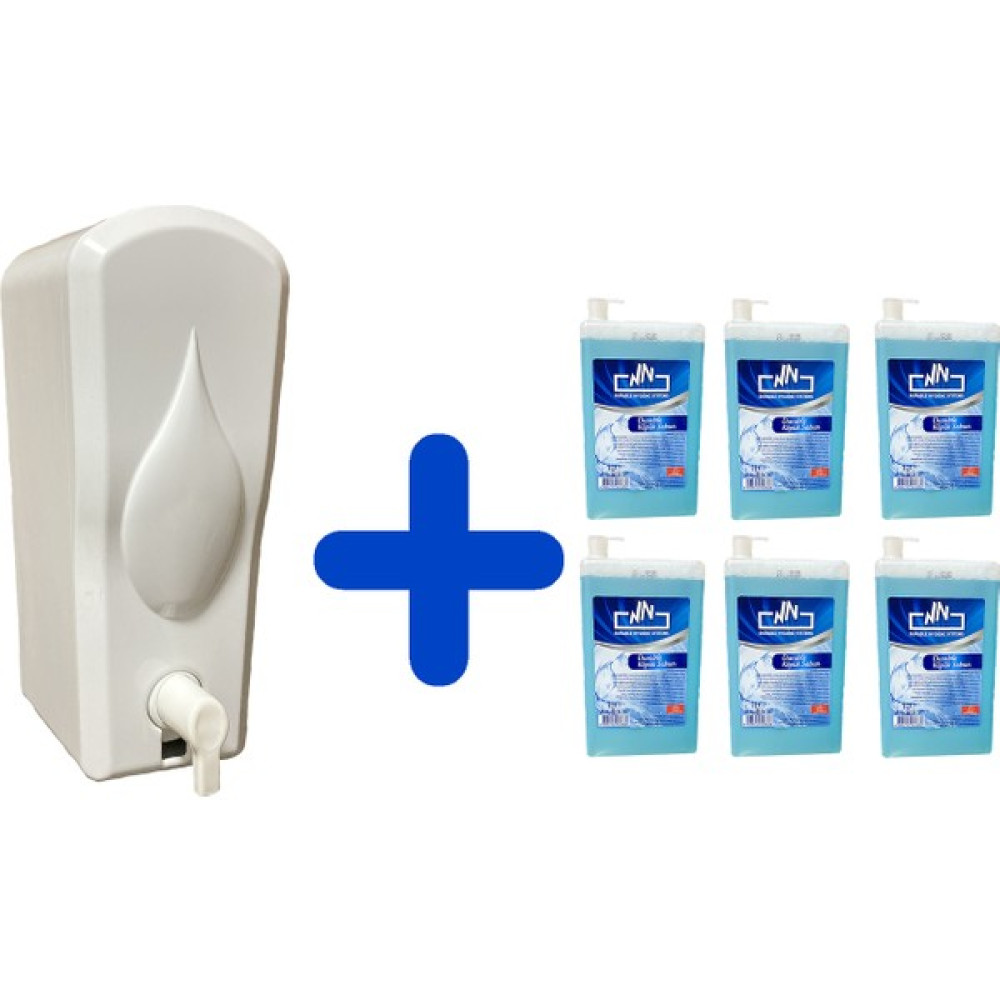 Funny 6 Adet/ 1 L Köpük Sabun Kartuşu + Dispenser - Beyaz Sabunluk Fiyatı