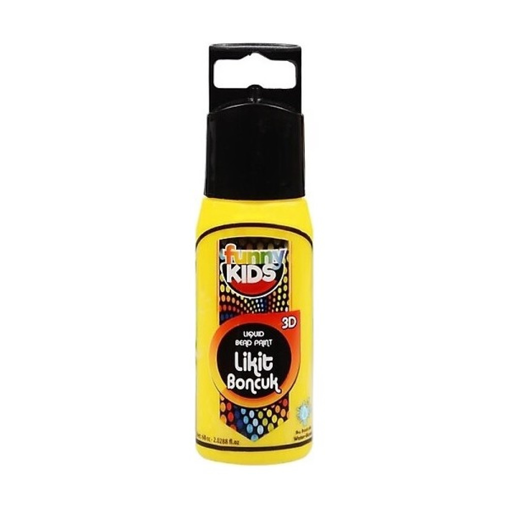 Funny Kids 3D Likit Boncuk Boya Sarı 60 cc Sanatsal Malzemeler Fiyatı