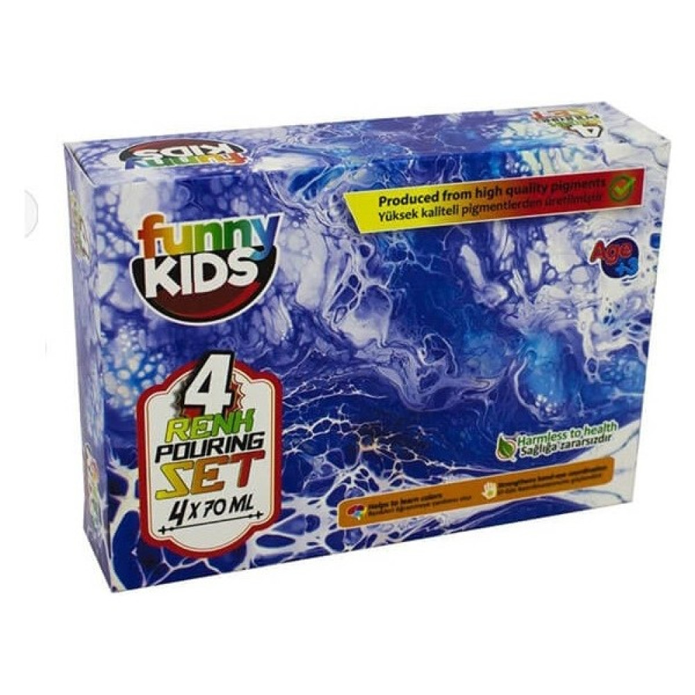 Funny Kids Pouring Boya 70 Cc.x 4 Renk (FNNY-PRG-060-05701) Akrilik Boya Fiyatı