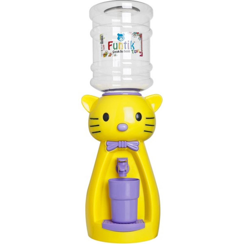 Funtik Kedi Konsepti Sarı Üzeri Mor Çocuk Su Sebili Su Sebilleri Fiyatı