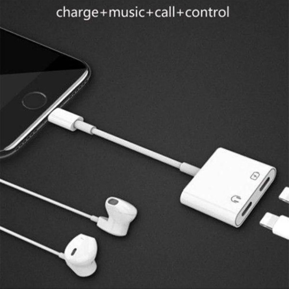 Furenfa Apple iPhone Ipad Uyumlu Kulaklık Dönüştürücü ve Şarj Girişi Çoğaltıcı Lightning Adaptör - Beyaz Cep Telefonu Kablosu Fiyatı